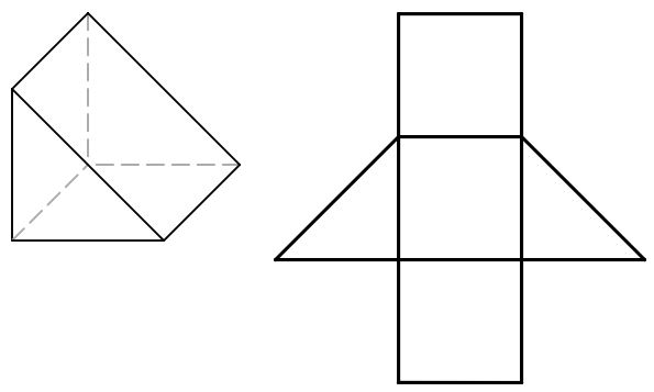 3D representation of a triangular prism
