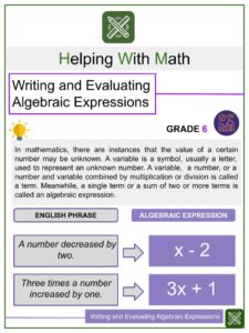algebraic worksheet evaluating subtraction helpingwithmath algebra expression simplify variable equations defenders guardians mathematica