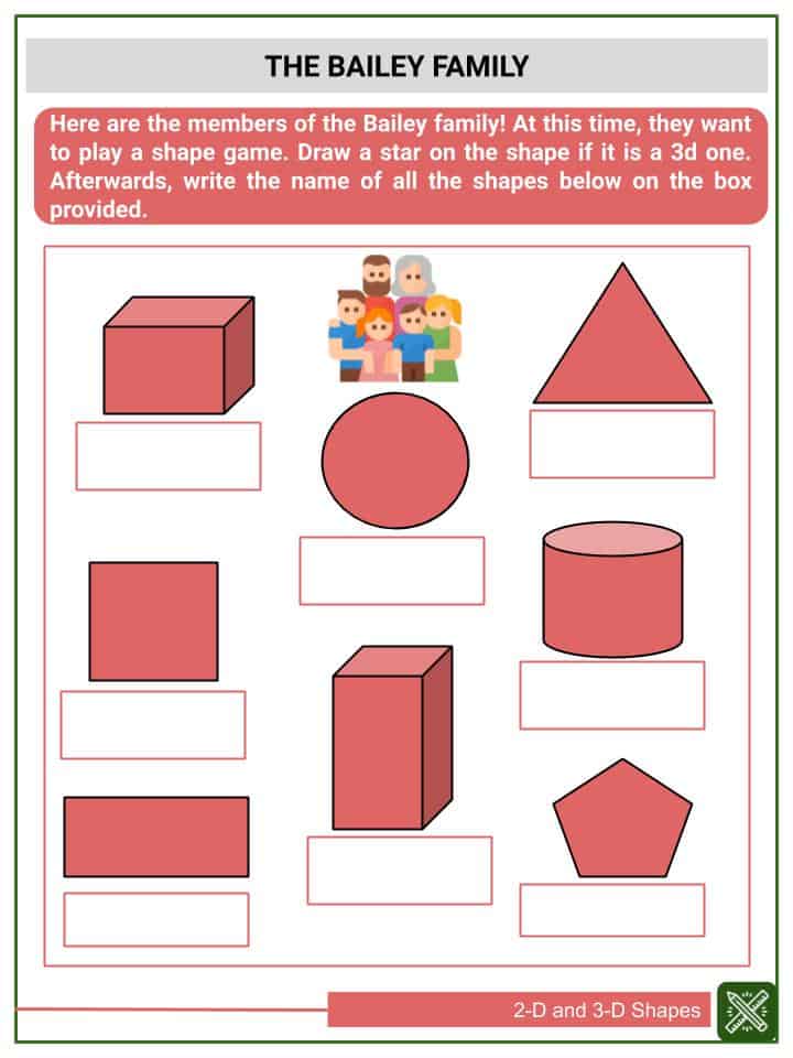 2 d and 3 d shapes kindergarten math worksheets