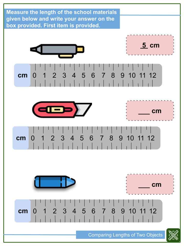 Comparing Lengths of Two Objects Worksheets | Helping With Math