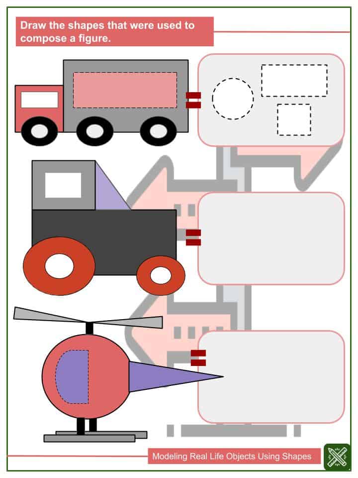 Modeling Real Life Objects Using Shapes Worksheets | Helping With Math