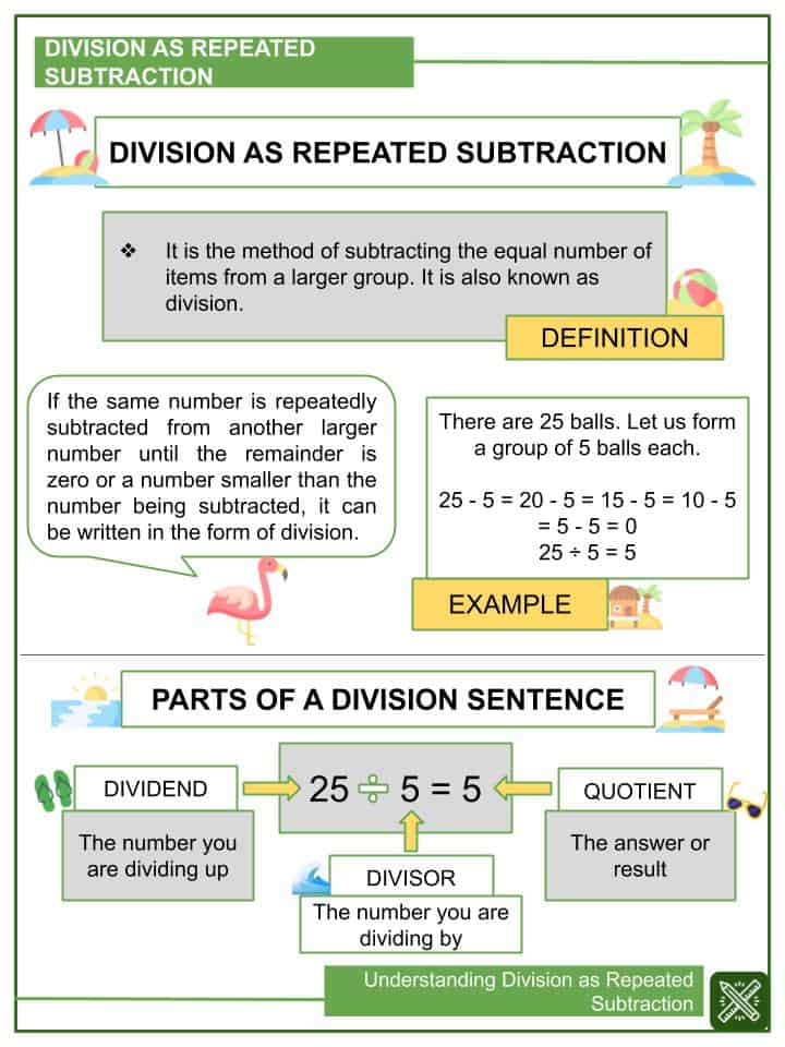 understanding division as repeated subtraction worksheets helping