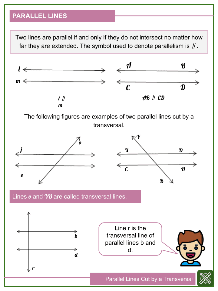 Angles In Parallel Lines Worksheet Answer Key