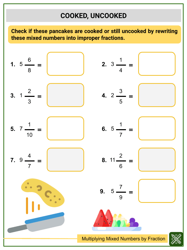 Fraction Mixed Number Operations Worksheets