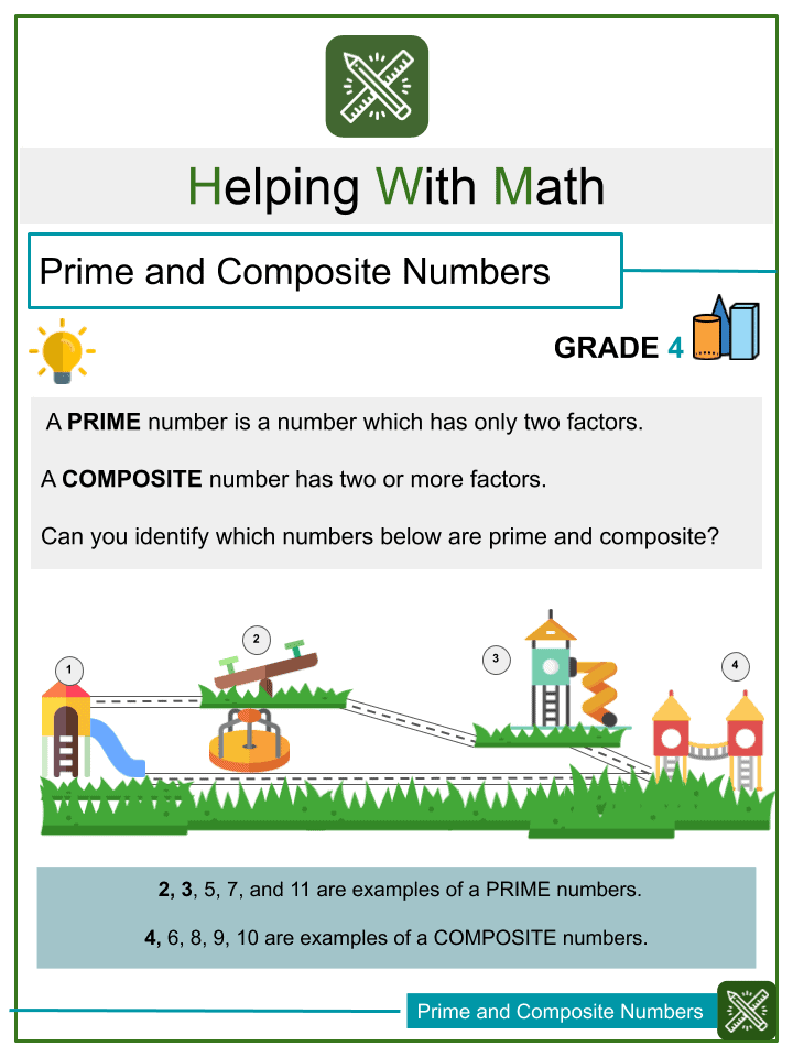 Prime and Composite Numbers 4th Grade Math Worksheets
