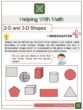 2-D and 3-D Shapes Kindergarten Math Worksheets