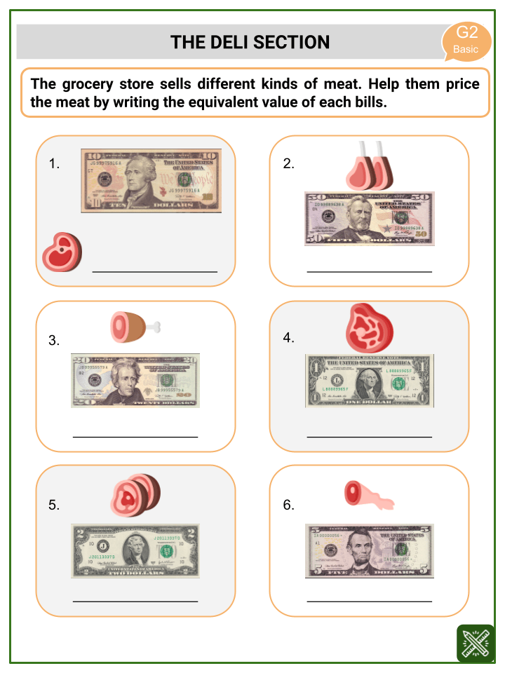 Addition Involving Money Math Worksheets | Ages 7-8 Activities