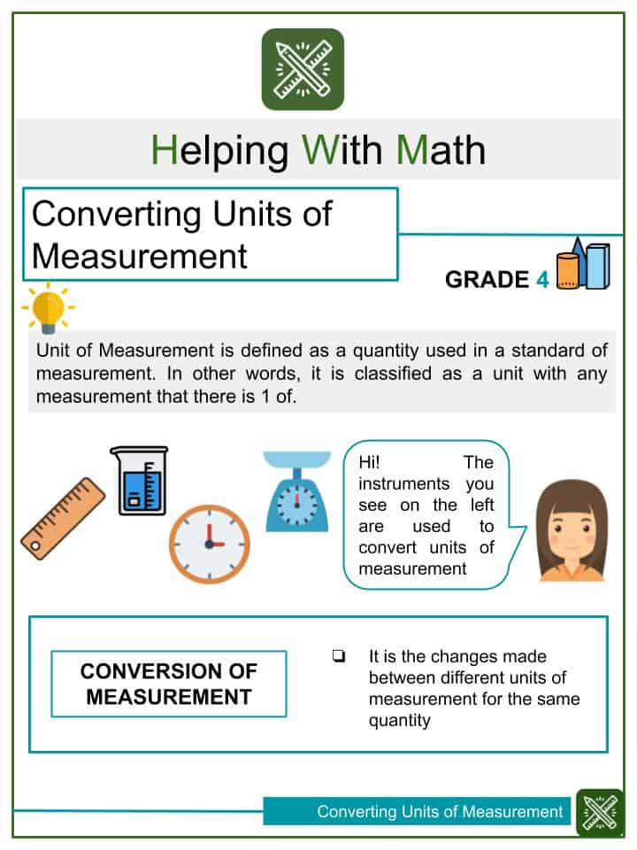 4th Grade Converting Measurements Worksheets Math Expressions