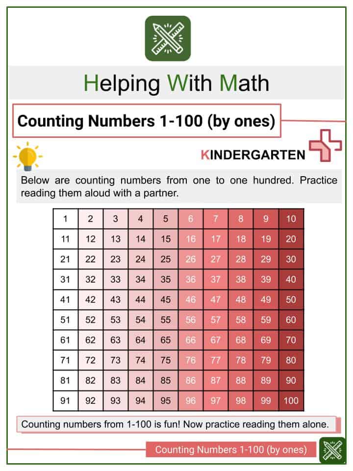 counting numbers worksheets