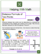 Distance Formula of Two Points 6th Grade Math Worksheets