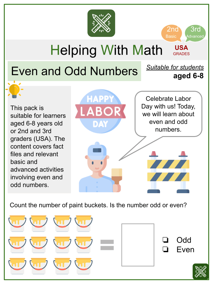 even and odd numbers math worksheets ages 6 8 activities