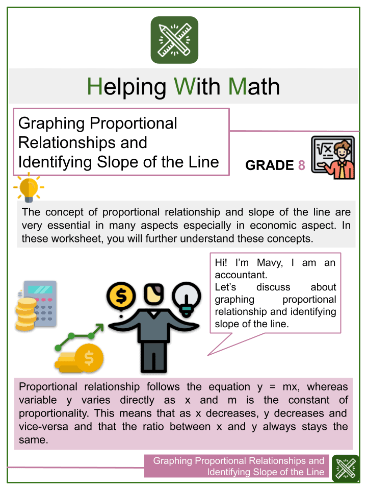 Graphing Proportional Relationships 8th Grade Math Worksheet