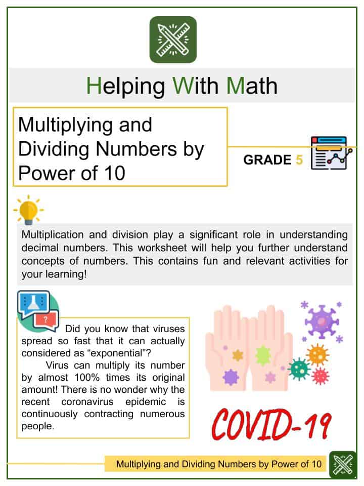 multiplying and dividing numbers by power of 10 5th grade math worksheets helping with math