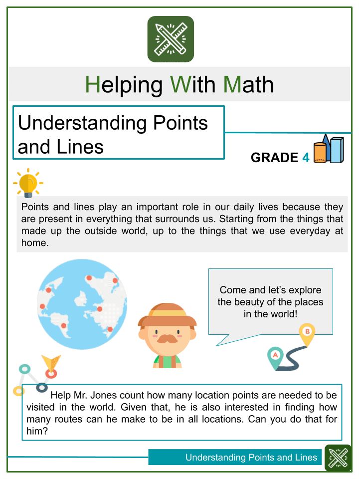 understanding points and lines 4th grade math worksheets 4th grade resource
