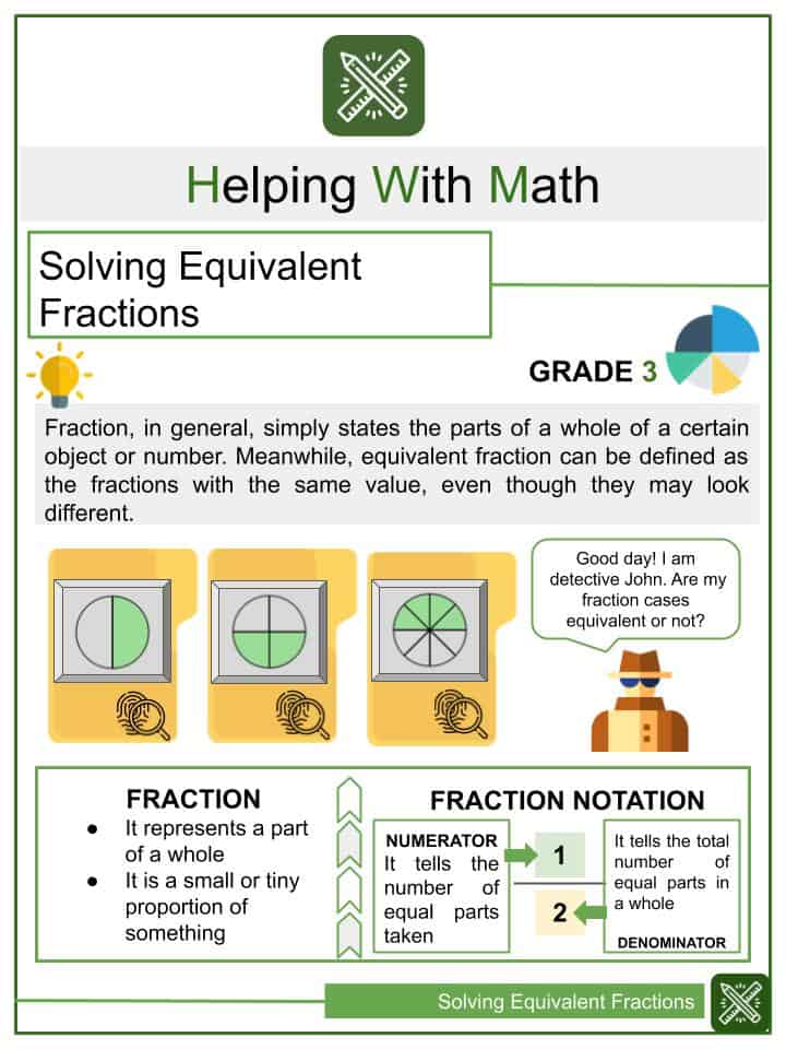 solving equivalent fractions 3rd grade math worksheets helping with math