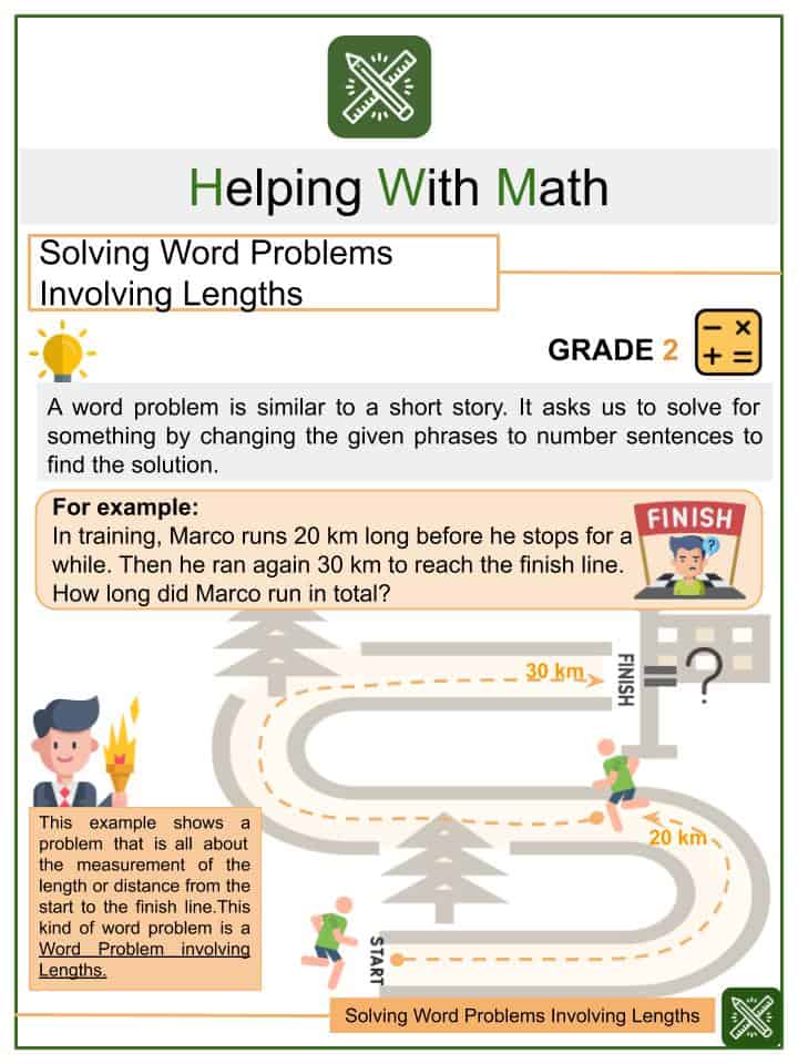 solving word problems involving lengths 2nd grade math worksheets helping with math