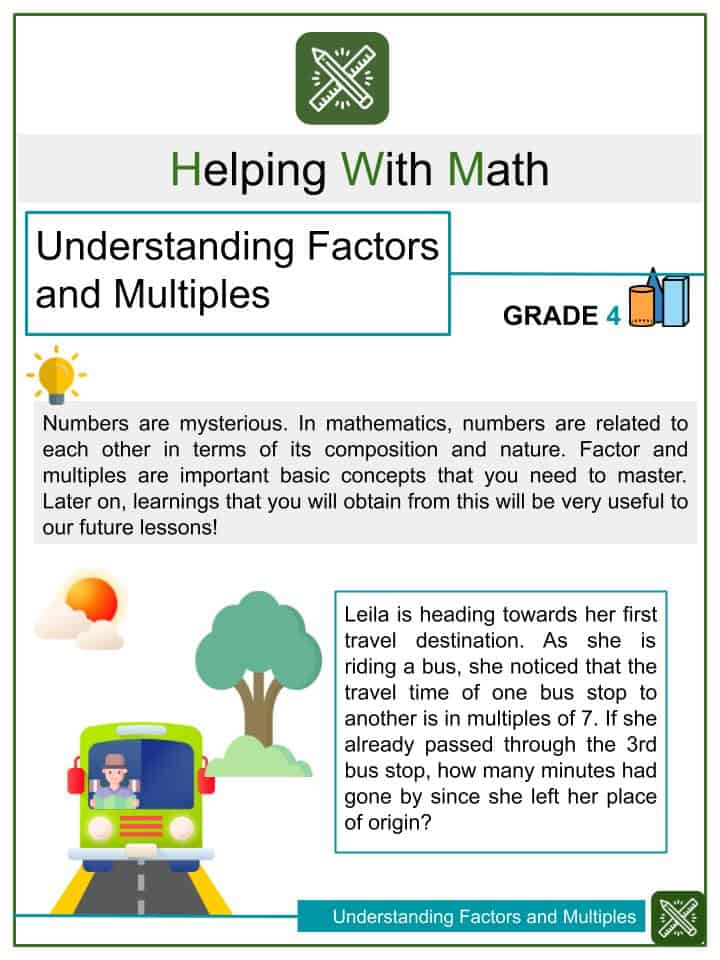 Understanding Factors and Multiples 4th Grade Math Worksheets Helping With Math