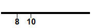 blank number line with just 8 and 10 marked