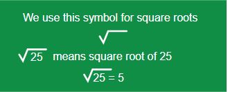 illustrated example of the square root symbol