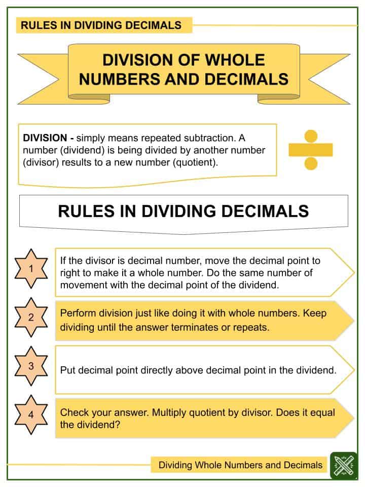 Dividing Whole Numbers And Decimals Tenths To Thousandths 5th Grade Math Worksheets Helping 