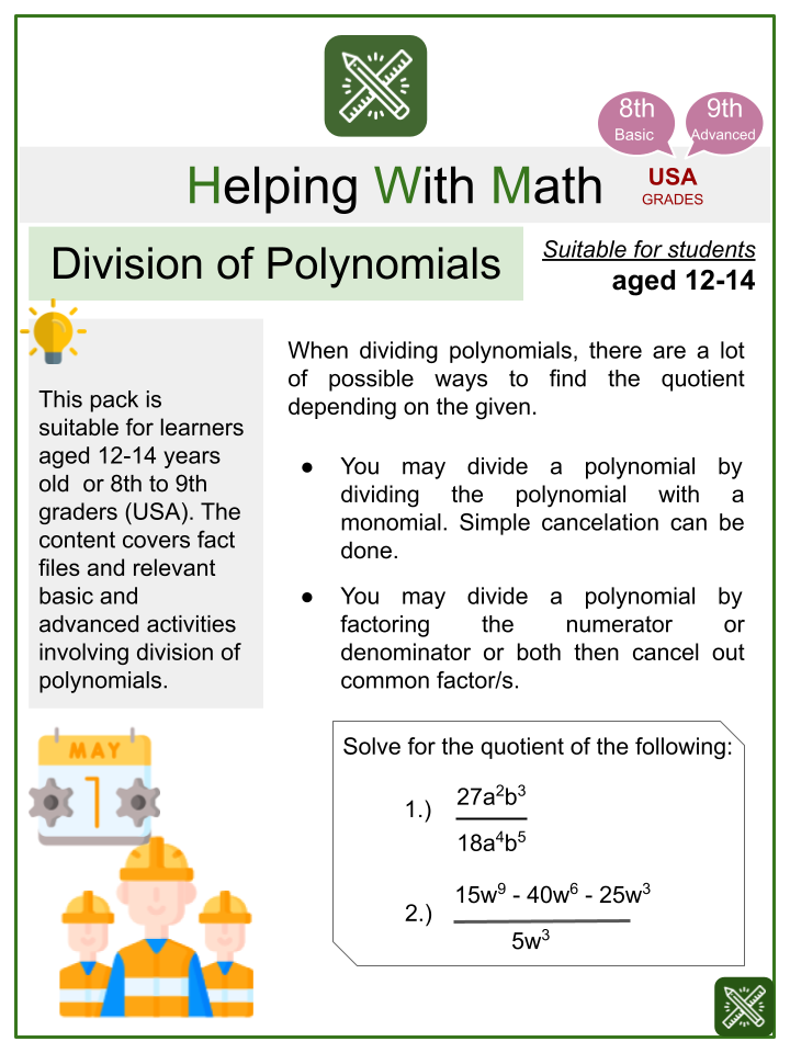problem solving involving division of polynomials