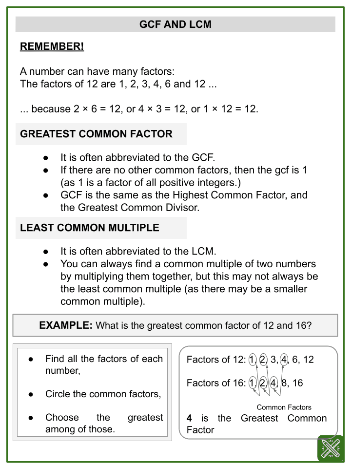 Factors And Multiples Math Worksheets Ages 8 10 Activities