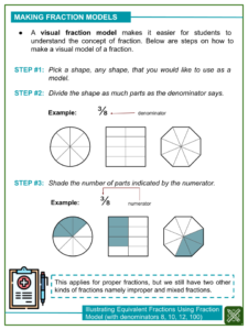 model equivalent fractions practice and homework lesson 9 6