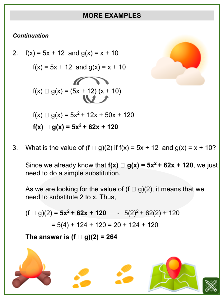  Multiplication of Functions Math Worksheets Aged 12 14