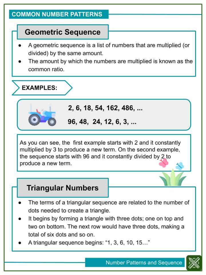 Number Sequence Patterns Worksheets