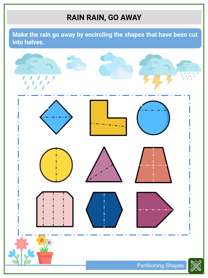 partitioning shapes 1st grade math worksheets common