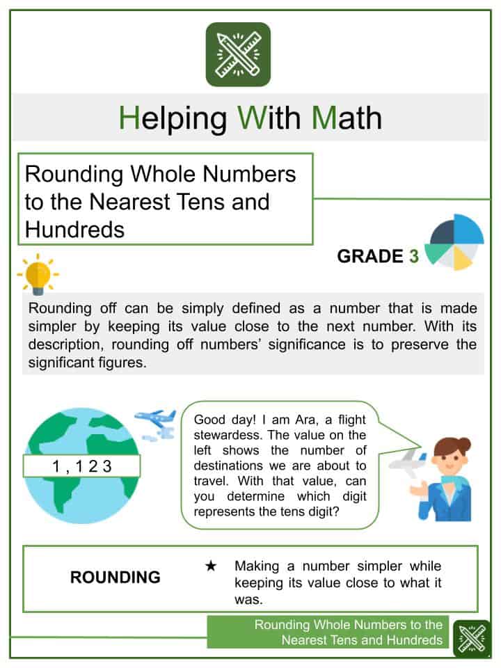 third grade math worksheets rounding