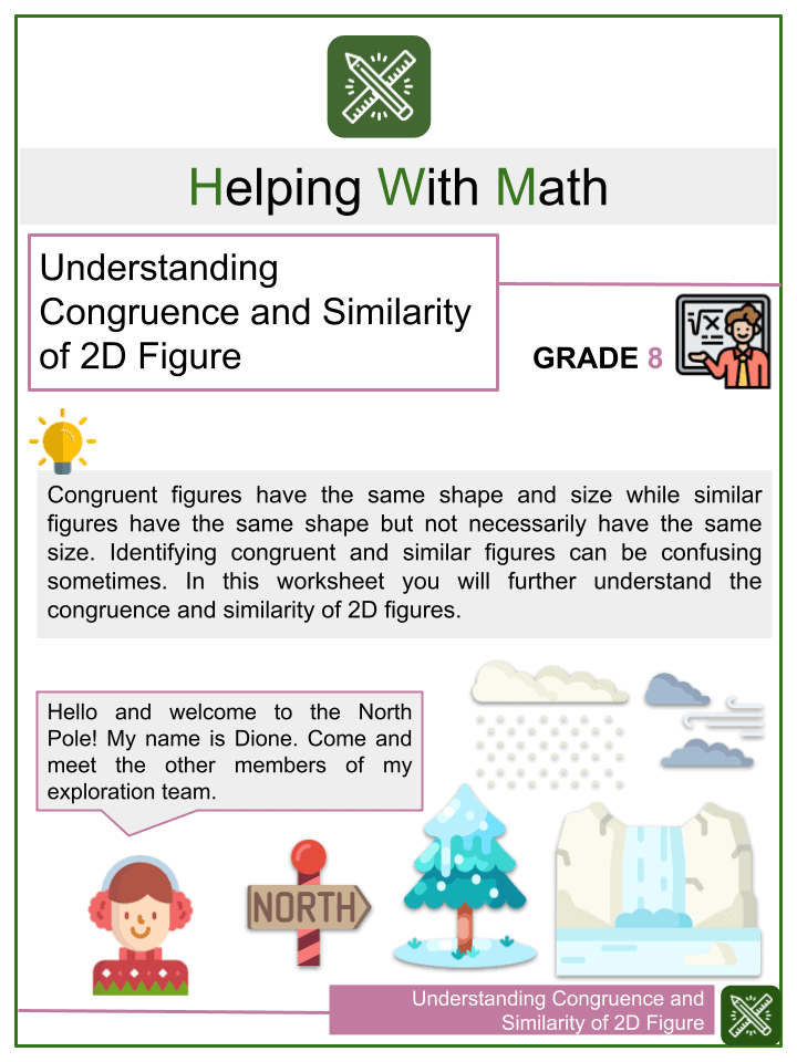 Understanding Congruence And Similarity Of 2D Figures Math Worksheets