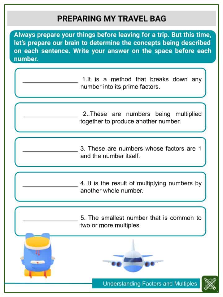 Understanding Factors and Multiples 4th Grade Math Worksheet