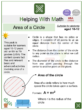 Area of a Circle (Home Decorations & Furniture Themed) Worksheets