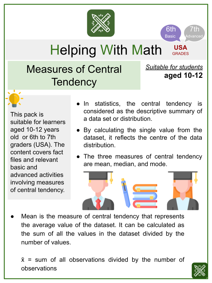 42 measure of central tendency worksheet Worksheet Master