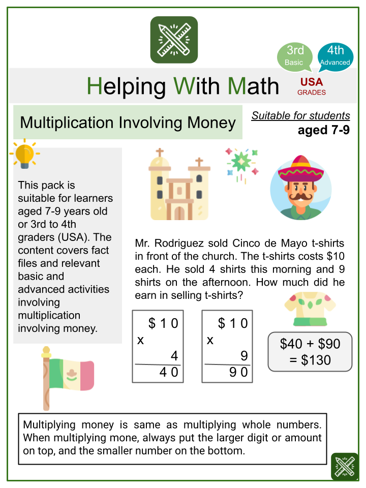Multiplication Of Money Worksheet
