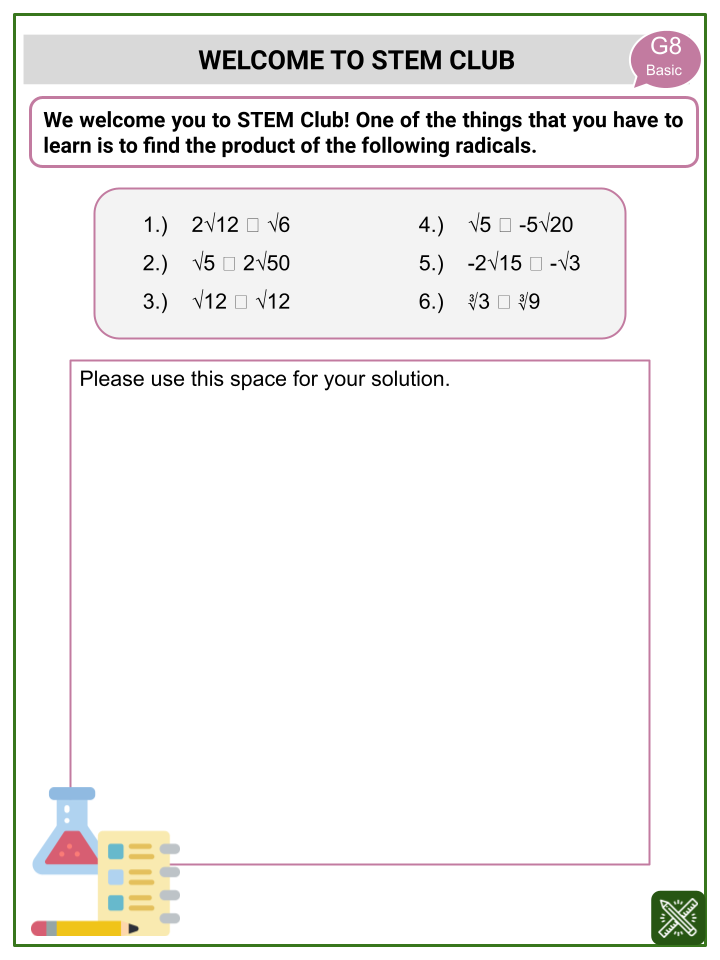 multiplication-of-radicals-stem-themed-math-worksheets