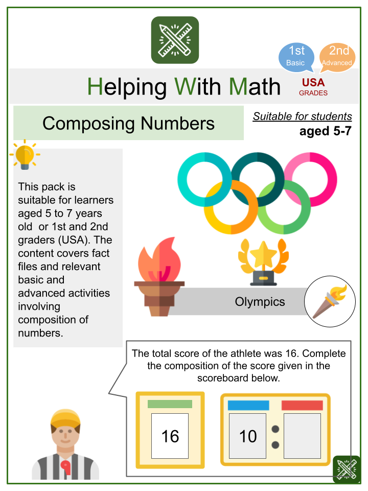 Composing Numbers Themed Math Worksheets Aged 5 7