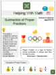 Subtraction of Proper Fractions (Olympic Games Themed) Worksheets