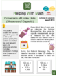 Conversion of Unlike Units (Measures of Capacity) (National Beverage Day Themed) Math Worksheets