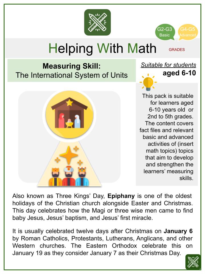 The International System of Units (Epiphany Themed) Math Worksheets