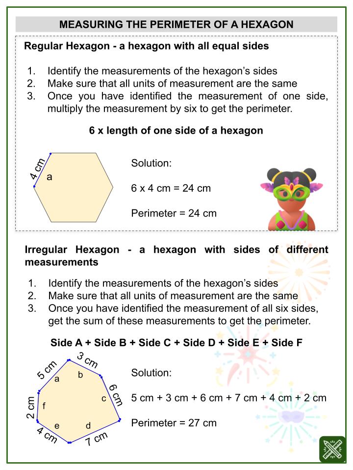 Perimeter of a Hexagon (Rio Carnival Themed) Worksheets