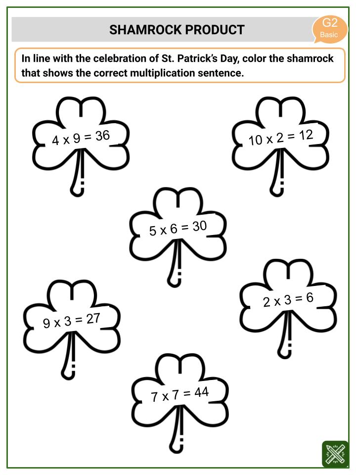 Multiplication Tables (St. Patrick's Day Themed) Worksheets