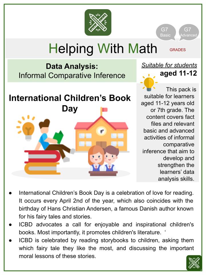 Informal Comparative Inference (International Children’s Book Day Themed) Math Worksheets