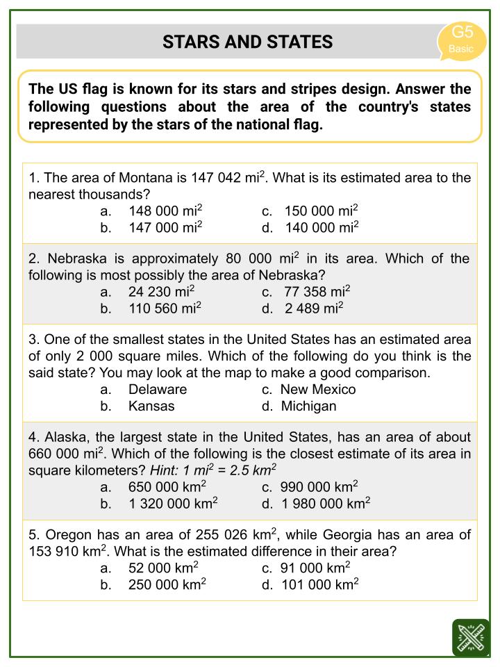 Rounding Numbers (Word Problems) (National Flag Day Themed) Worksheets