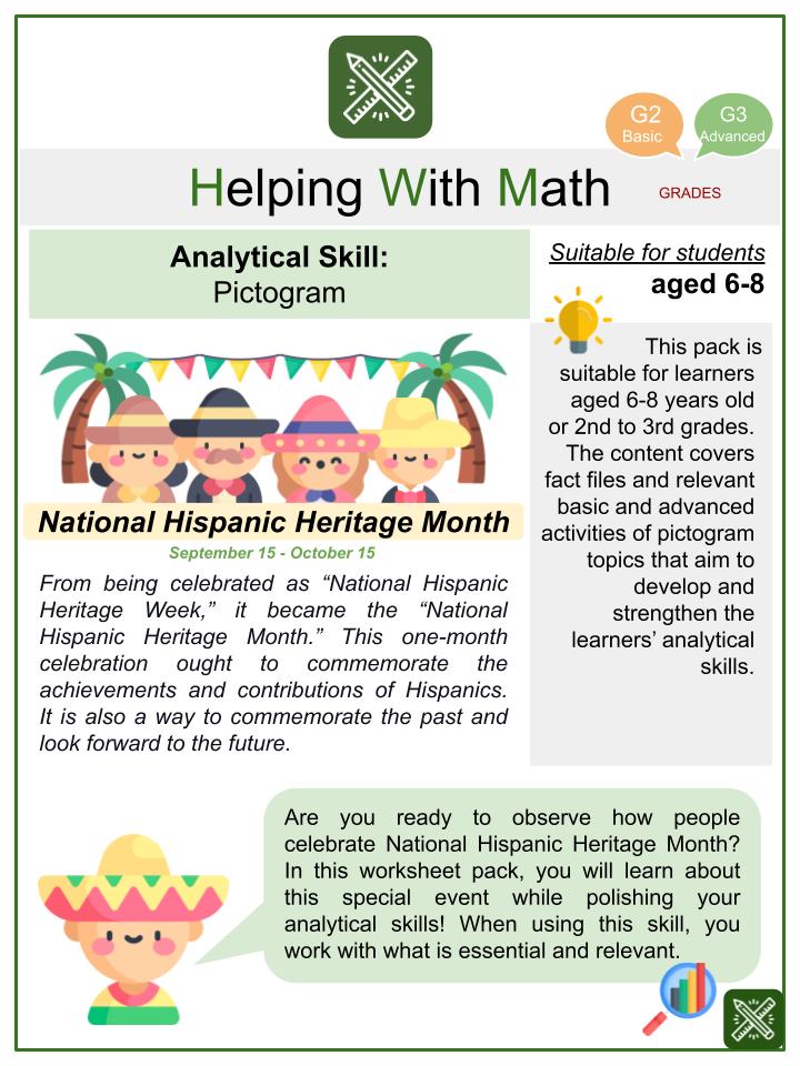 Pictogram (National Hispanic Heritage Month Themed) Worksheets