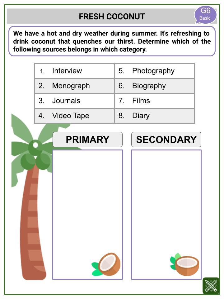 Primary and Secondary Data (Summer Solstice Themed) Worksheets