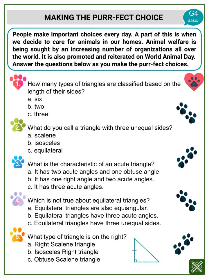 Types of Triangles (World Animal Day Themed)