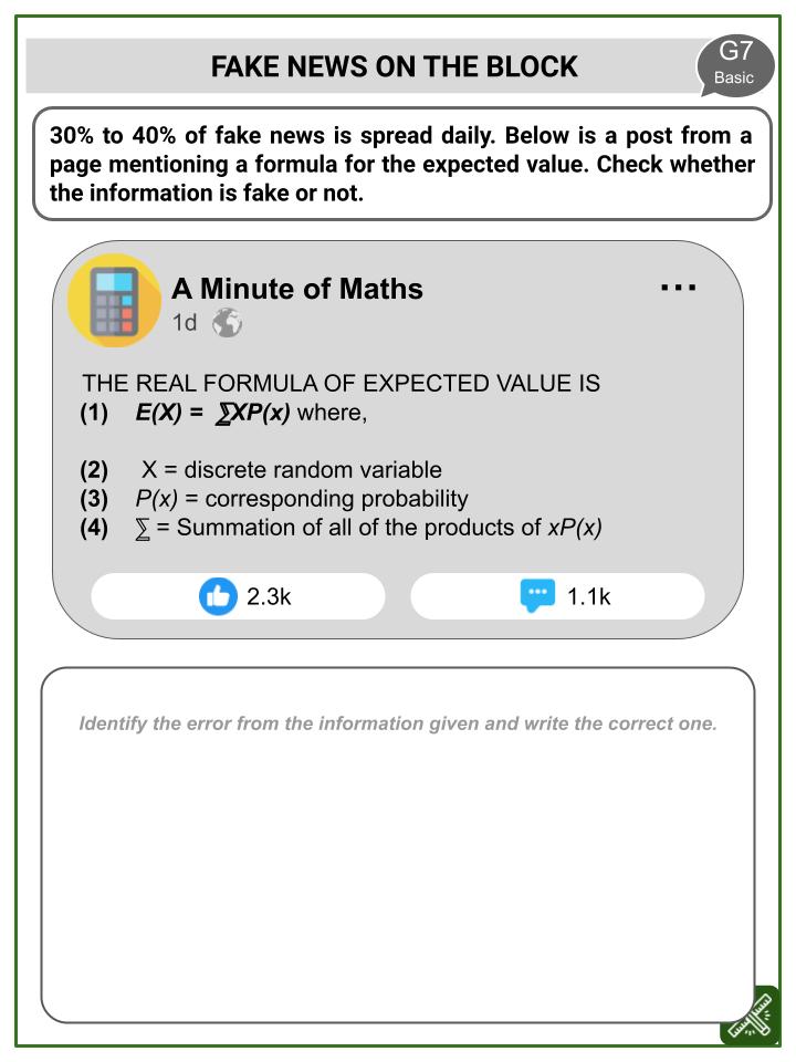 Expected Value (Social Media Themed) Worksheets