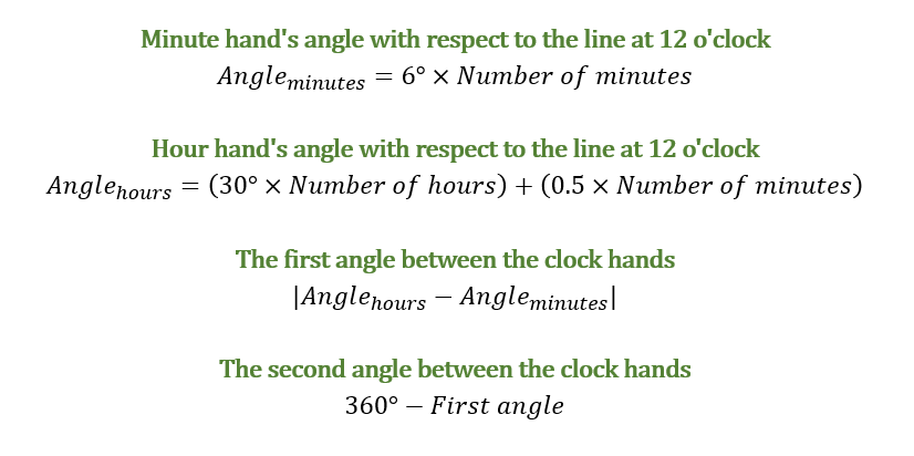 clock angles worksheet